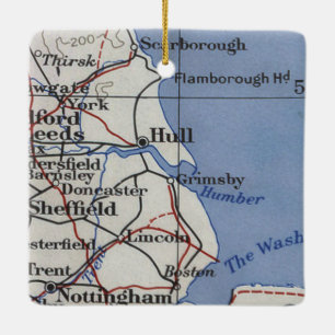 Adorno De Cerámica Mapa de cosechas de Hull England