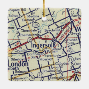 Adorno De Cerámica Mapa de cosechas de ingersoll