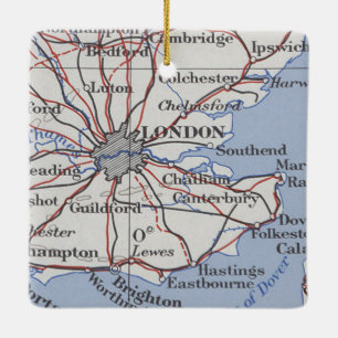 Adorno De Cerámica Mapa de cosechas de Inglaterra de Londres