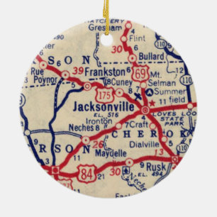 Adorno De Cerámica Mapa de cosechas de Jacksonville TX
