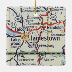 Adorno De Cerámica Mapa de cosechas de Jamestown NY