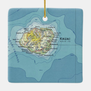 Adorno De Cerámica Mapa de cosechas de Kauai