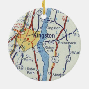 Adorno De Cerámica Mapa de cosechas de Kingston NY