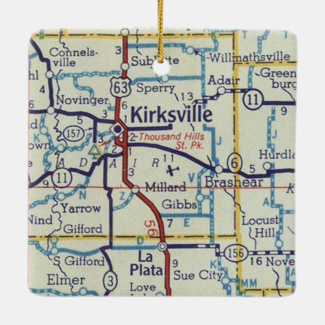 Adorno De Cerámica Mapa de cosechas de Kirksville MO (Reverso)