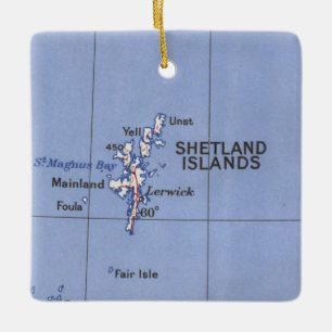 Adorno De Cerámica Mapa de cosechas de las islas Shetland