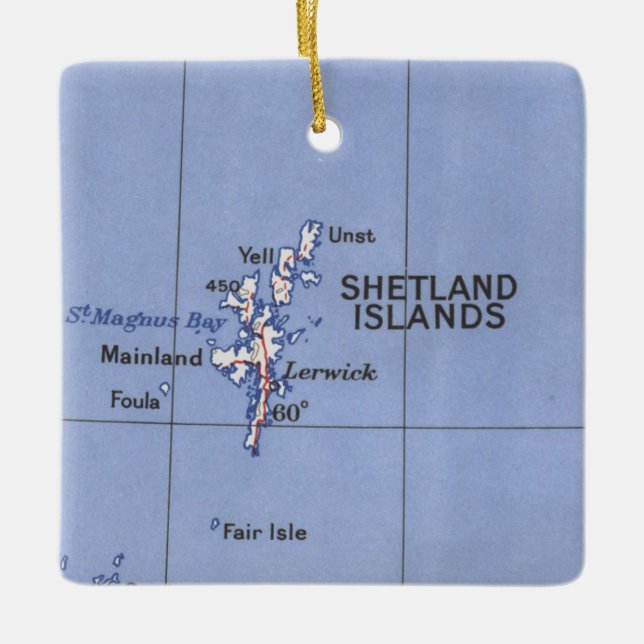 Adorno De Cerámica Mapa de cosechas de las islas Shetland (Anverso)