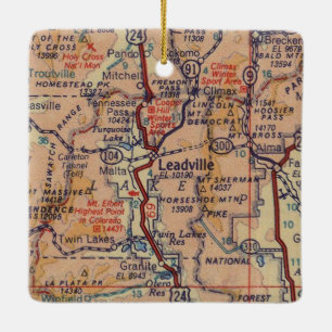 Adorno De Cerámica Mapa de cosechas de Leadville CO