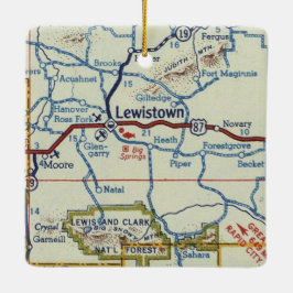 Adorno De Cerámica Mapa de cosechas de Lewistown Montana