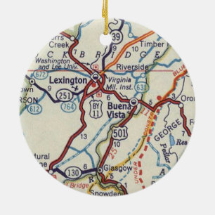 Adorno De Cerámica Mapa de cosechas de Lexington VA