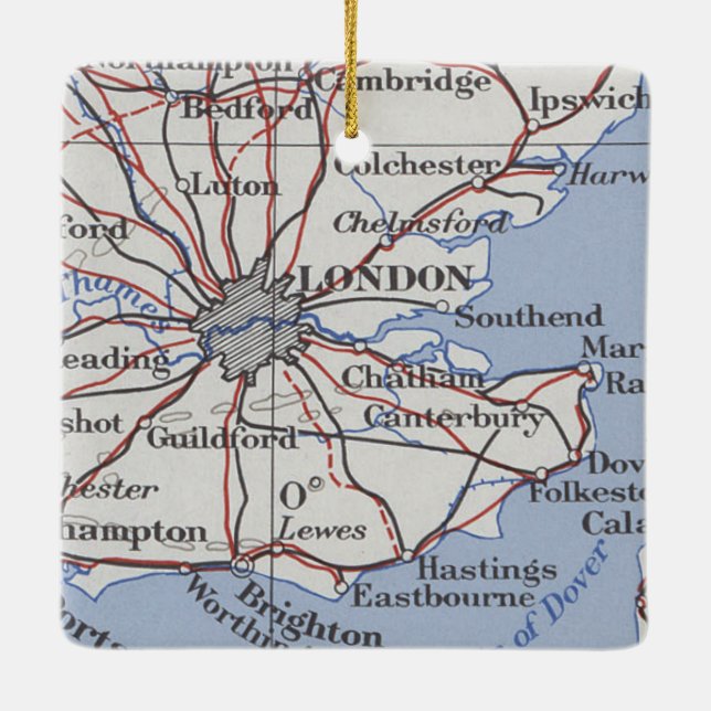 Adorno De Cerámica Mapa de cosechas de Londres Inglaterra (Reverso)