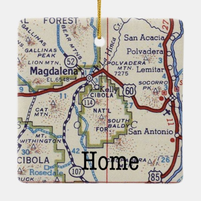 Adorno De Cerámica Mapa de cosechas de Magdalena Nuevo México (Reverso)
