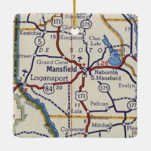 Adorno De Cerámica Mapa de cosechas de Mansfield LA