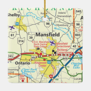 Adorno De Cerámica Mapa de cosechas de Mansfield Ohio