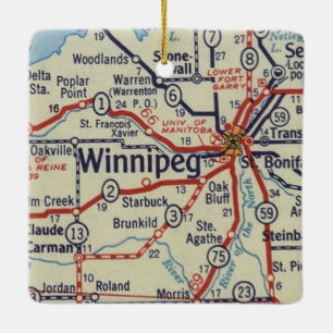 Adorno De Cerámica Mapa de cosechas de MB de Winnipeg