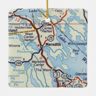 Adorno De Cerámica Mapa de cosechas de Meredith NH