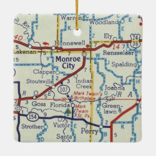 Adorno De Cerámica Mapa de cosechas de Monroe City MO