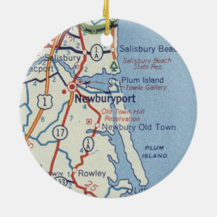 Adorno De Cerámica Mapa de cosechas de Newburysport