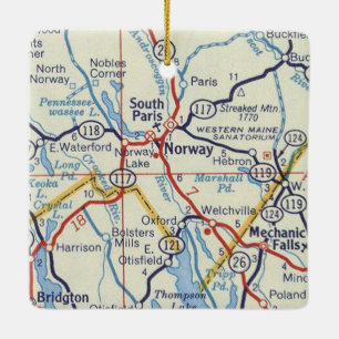 Adorno De Cerámica Mapa de cosechas de Noruega Maine