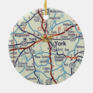 Adorno De Cerámica Mapa de cosechas de Nueva York