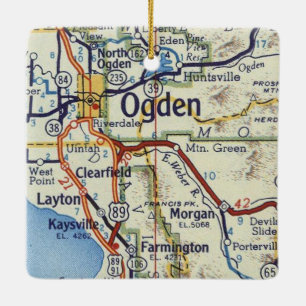Adorno De Cerámica Mapa de cosechas de Ogden UT