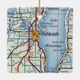 Adorno De Cerámica Mapa de cosechas de Oshkosh
