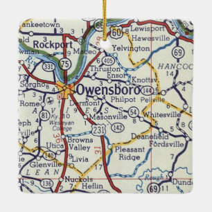 Adorno De Cerámica Mapa de cosechas de Owensboro KY