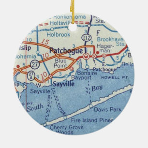 Adorno De Cerámica Mapa de cosechas de patchogue