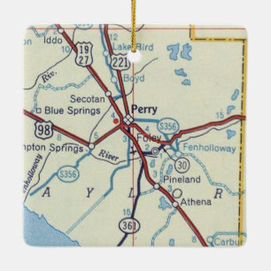 Adorno De Cerámica Mapa de cosechas de Perry Florida