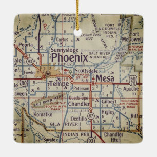 Adorno De Cerámica Mapa de cosechas de Phoenix AZ