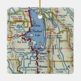 Adorno De Cerámica Mapa de cosechas de polson MT