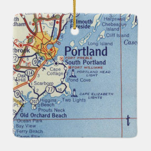 Adorno De Cerámica Mapa de cosechas de Portland Maine