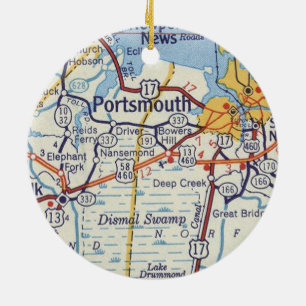 Adorno De Cerámica Mapa de cosechas de Portsmouth VA