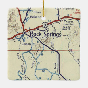 Adorno De Cerámica Mapa de cosechas de Rock Springs WY
