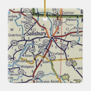 Adorno De Cerámica Mapa de cosechas de Salisbury MD
