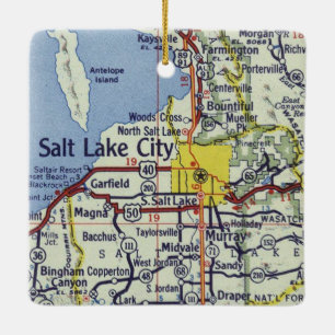 Adorno De Cerámica Mapa de cosechas de Salt Lake City