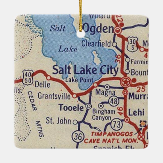 Adorno De Cerámica Mapa de cosechas de Salt Lake City (Reverso)