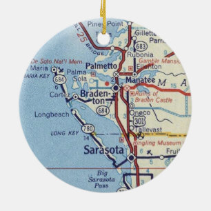 Adorno De Cerámica Mapa de cosechas de Sarasota Florida