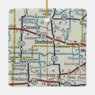 Adorno De Cerámica Mapa de cosechas de Shelbina MO