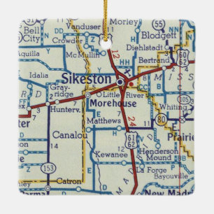 Adorno De Cerámica Mapa de cosechas de Sikeston MO
