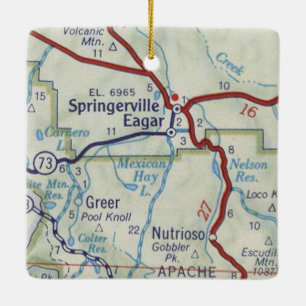 Adorno De Cerámica Mapa de cosechas de Springerville AZ