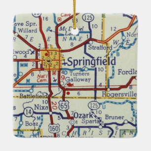 Adorno De Cerámica Mapa de cosechas de Springfield MO