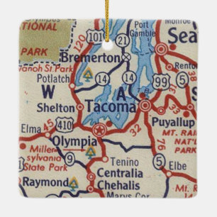 Adorno De Cerámica Mapa de cosechas de Tacoma WA
