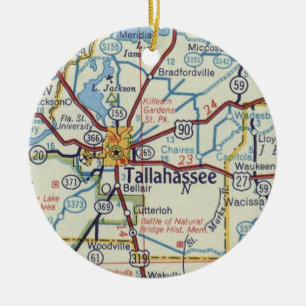 Adorno De Cerámica Mapa de cosechas de Tallahassee FL