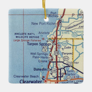 Adorno De Cerámica Mapa de cosechas de Tarpon Springs FL