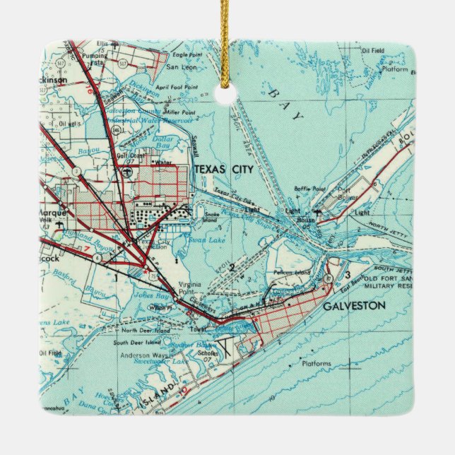 Adorno De Cerámica Mapa de cosechas de Texas City (Reverso)