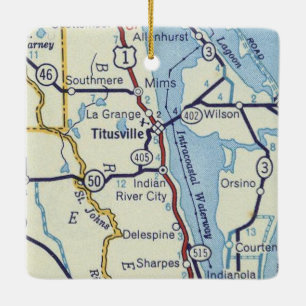 Adorno De Cerámica Mapa de cosechas de Titusville FL