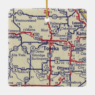 Adorno De Cerámica Mapa de cosechas de Topeka KS