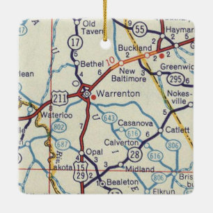 Adorno De Cerámica Mapa de cosechas de Warrenton VA