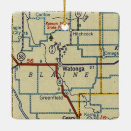 Adorno De Cerámica Mapa de cosechas de Watonga Oklahoma