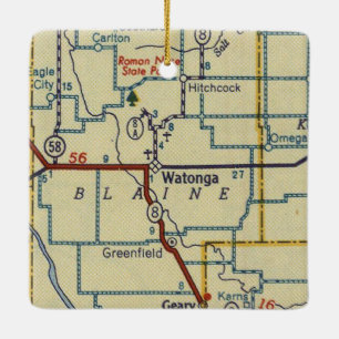 Adorno De Cerámica Mapa de cosechas de Watonga Oklahoma